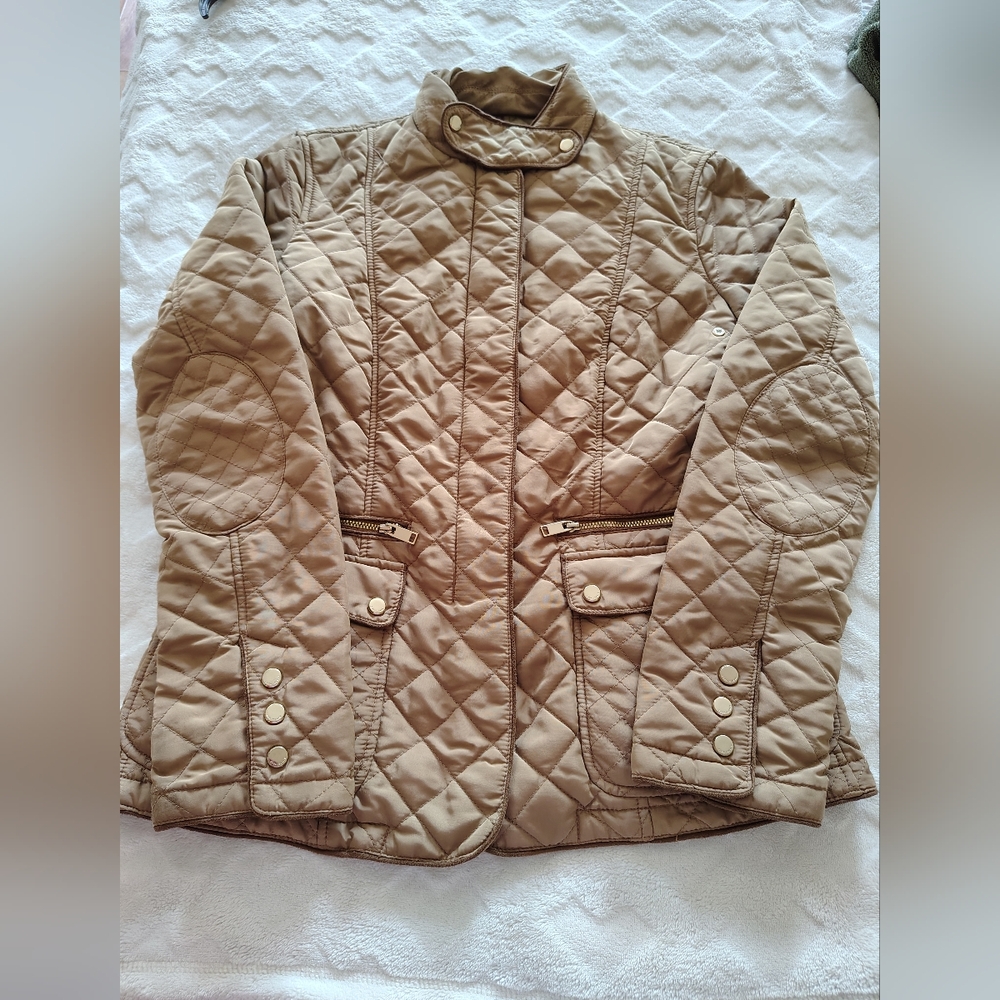 Zara Quilted Beige Utility Jacket